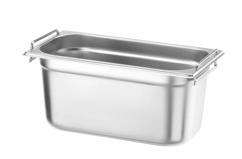 HENDI Pojemnik GN1/3, z uchwytami, odpowiedni do piecach konwekcyjnych, lodówkach, bemarach i podgrzewaczach, odporny na temperaturę od -40° do 250°C, 5,7L, 325x176(H)150mm, stal nierdzewna