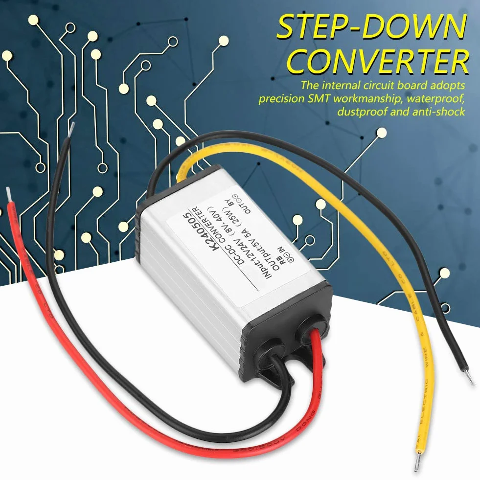 Dc-Dc 12V / 24V do 5V 5A Konwerter 12V do 5V Moduł Zasilacza Obniżającego Napięcie