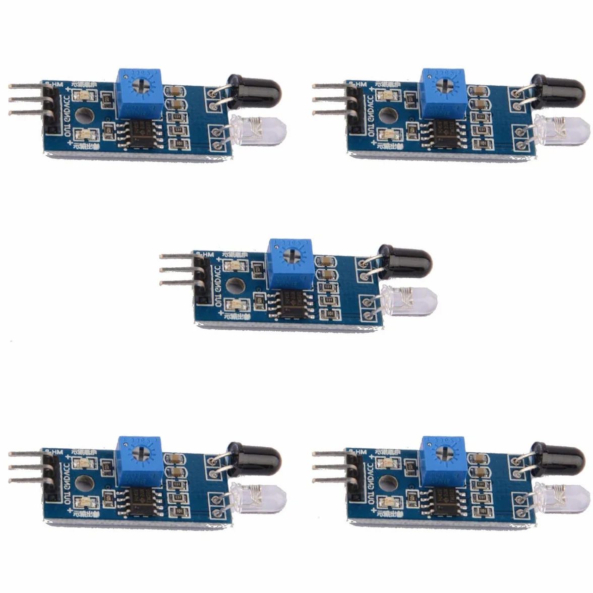 5-pak moduł czujnika na podczerwień na podczerwień do inteligentnego robota samochodowego Arduino 3 przewód