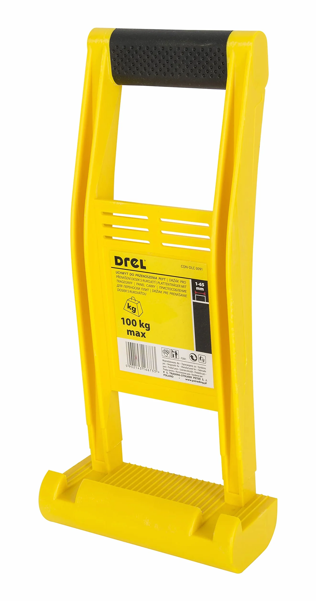 DREL Uchwyt do przenoszenia płyt 0-65 mm z uchwytem do noszenia do 100 kg