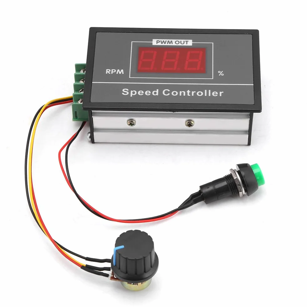 DC 6-60V 12V 24V 36V 48V 30A PWM DC Motor Speed Controller (PWM) Speed Adjustable Stepless Governor Regulator, Motor Speed Controller with Start Stop Switch