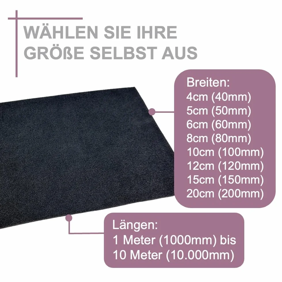 sarian® Paski z gumy piankowej z jednostronną warstwą klejącą – możliwa długość do 10 m i grubość 10 mm | izolacja | materiał izolacyjny | taśma uszczelniająca | EPDM