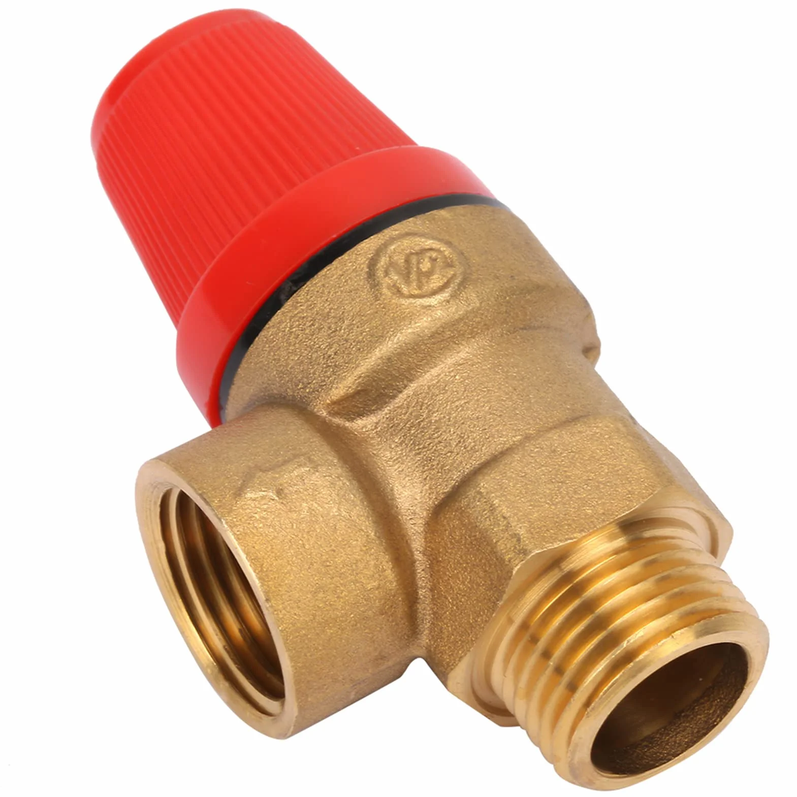 Fafeicy 3 Bar DN15 Premium mosiężny zawór bezpieczeństwa G1/2" sprężyna gwintowana do pieca wiszącego zaworu bezpieczeństwa zawór ograniczający ciśnienie (3 bar DN15), inne akcesoria do zaworów
