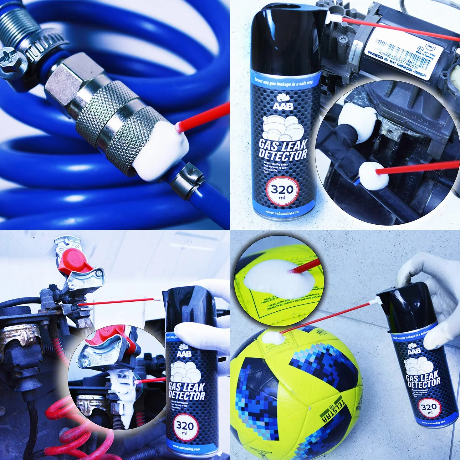 AABCOOLING Gas Leak Detector 320ml - Tester Szczelności, Wykrywacz Wycieku Gazu, Spray do Wykrywania Nieszczelności