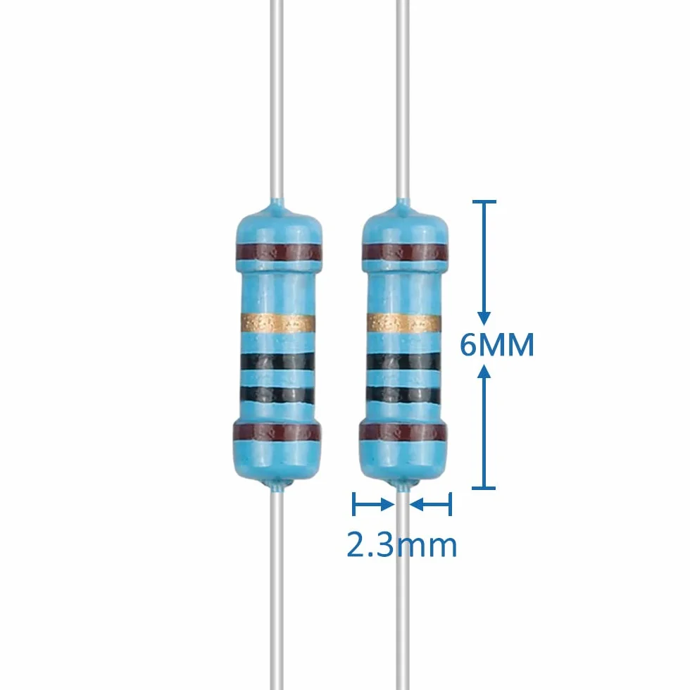 AUKENIEN Zestaw Rezystorów 1/4W 0 Ohm-10M Ohm 40 wartości 1% Metalowy