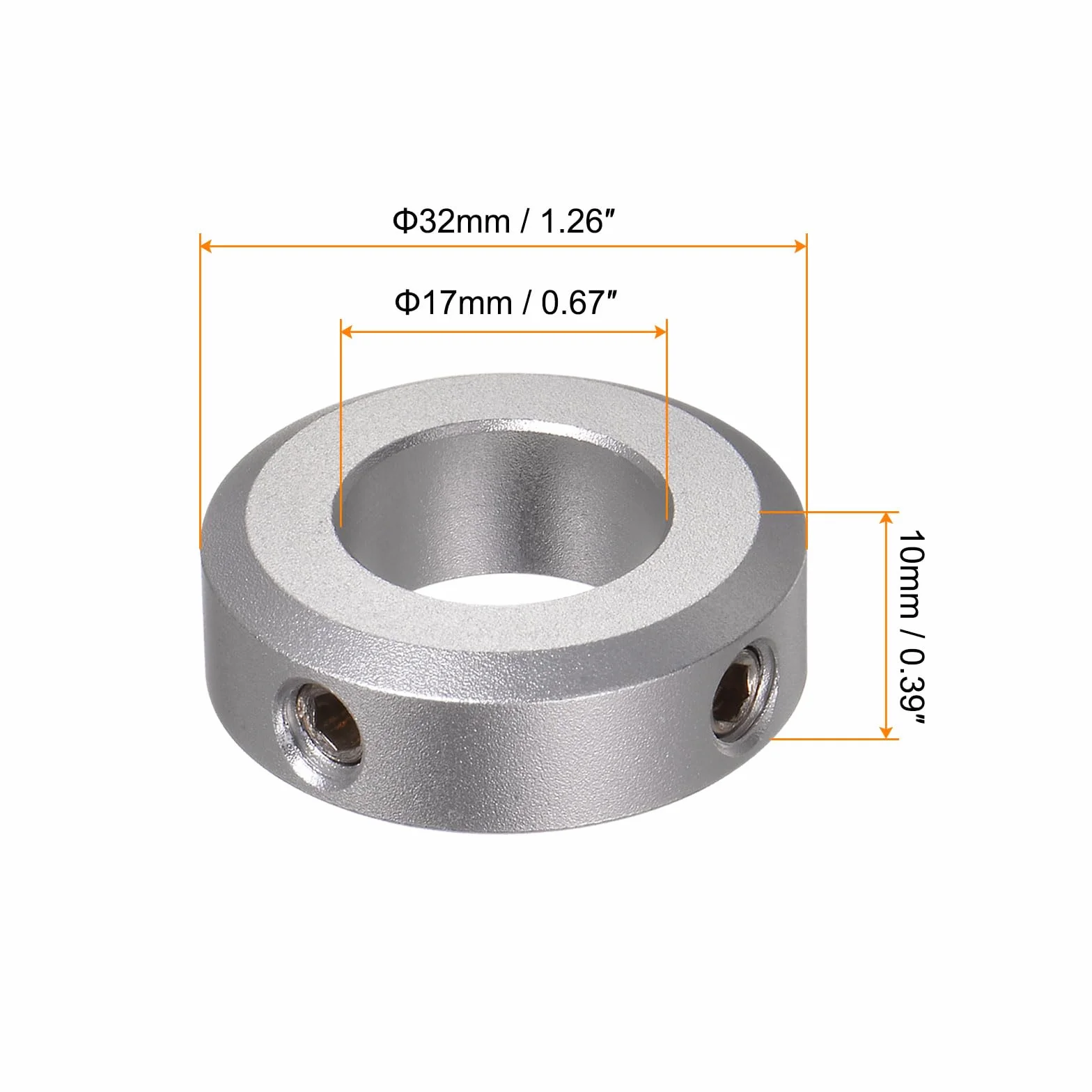 QUARKZMAN 4 szt. kołnierz wału 17 mm otwór ze stopu aluminium zestaw śrub kołnierz 32 mm AD 10 mm szerokość do kół, taczki, skrzyni biegów, montażu, maszyn CNC