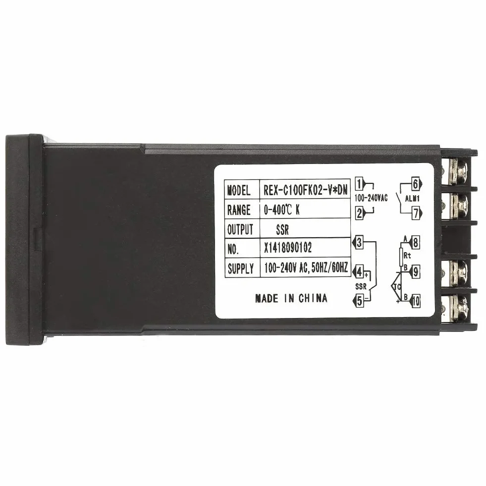 Cyfrowy regulator temperatury PID z SSR 25A, termopara M6 K 1m, 0-400°C, AC110-240V