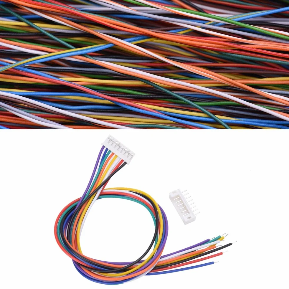 Jadeshay 10 zestawów kabel złączny JST PH 2,0 mm 8-pinowe złącze wtykowe męskie żeńskie złącze wtyczka przewód kabel 30 cm