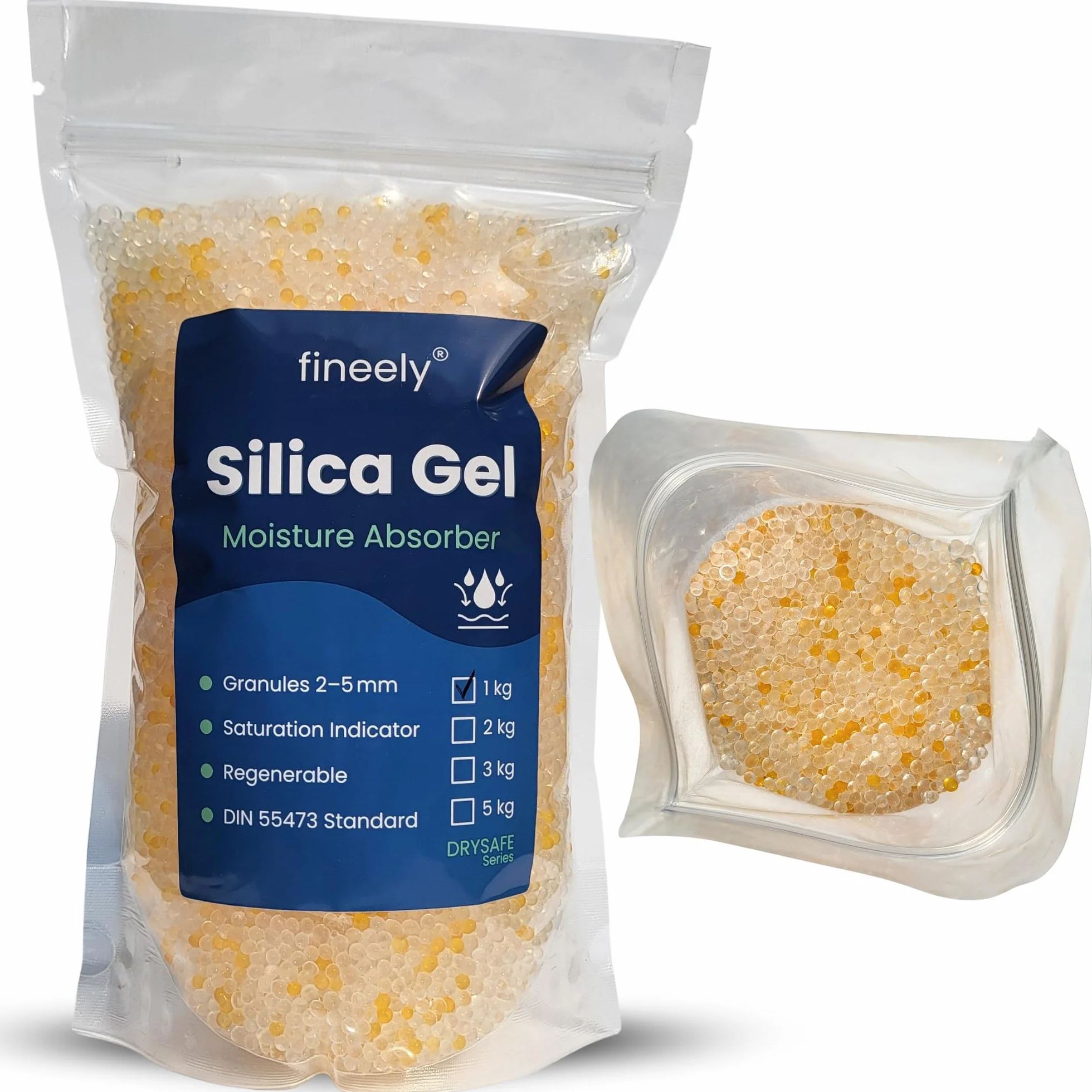 Silica Gel DUO środek osuszający 1 kg kuleczki 3–5 mm kontrola wilgotności