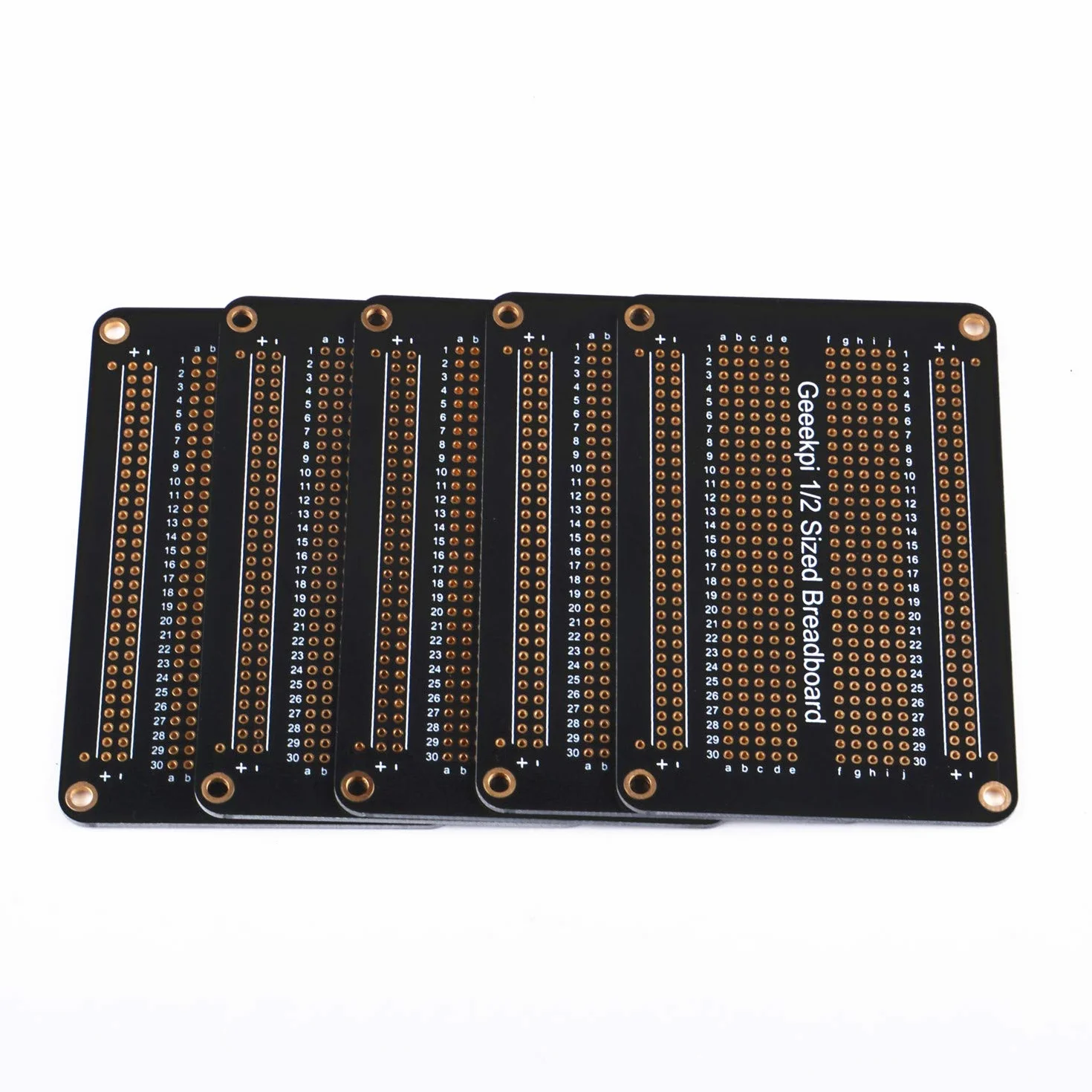 GeeekPi Zestaw 5 szt. Złoto-platerowanych płytek prototypowych PCB dwustronna do lutowania DIY Arduino