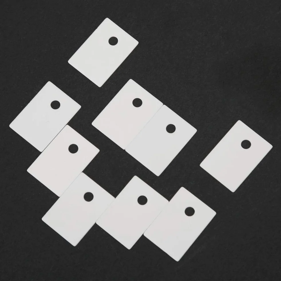 100 Sztuk Podkładka Izolacyjna To-220 14X20X1 Mm Ceramiczna Folia Z Tlenku Glinu, Wysoka Odporność Na Temperaturę I Izolacja Elektryczna Dla Tranzystora Mos, Igbt, Chłodzenie Radiatora, Otwór 3,2 Mm