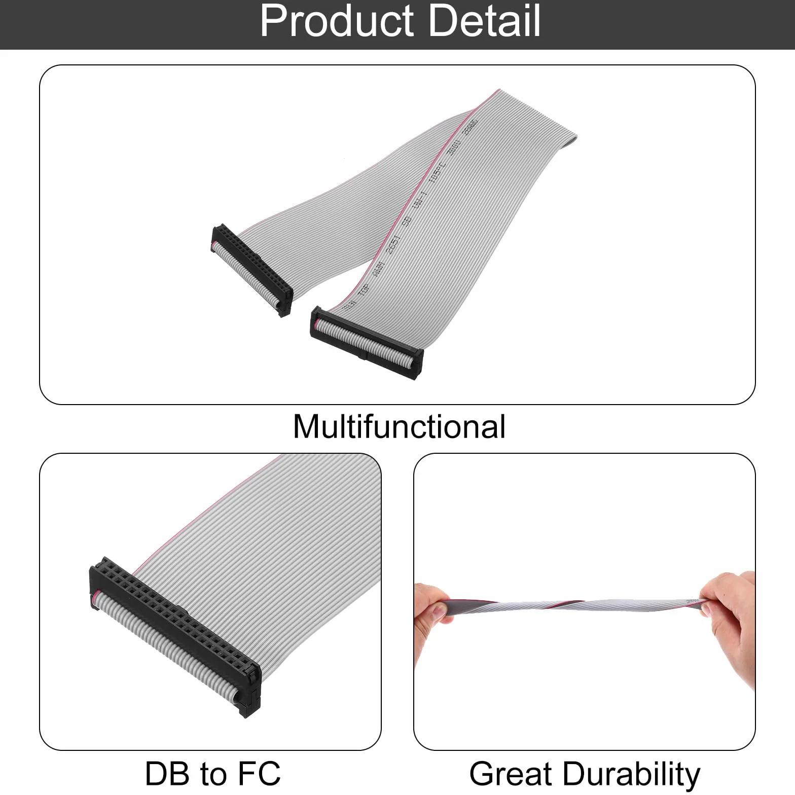 QUARKZMAN 4 szt. IDC płaski kabel taśmowy, 2 mm Pitch 40 mm szerokość 30 cm długość 40 pin FC do FC płaski łącznik do PC, wyświetlaczy LED