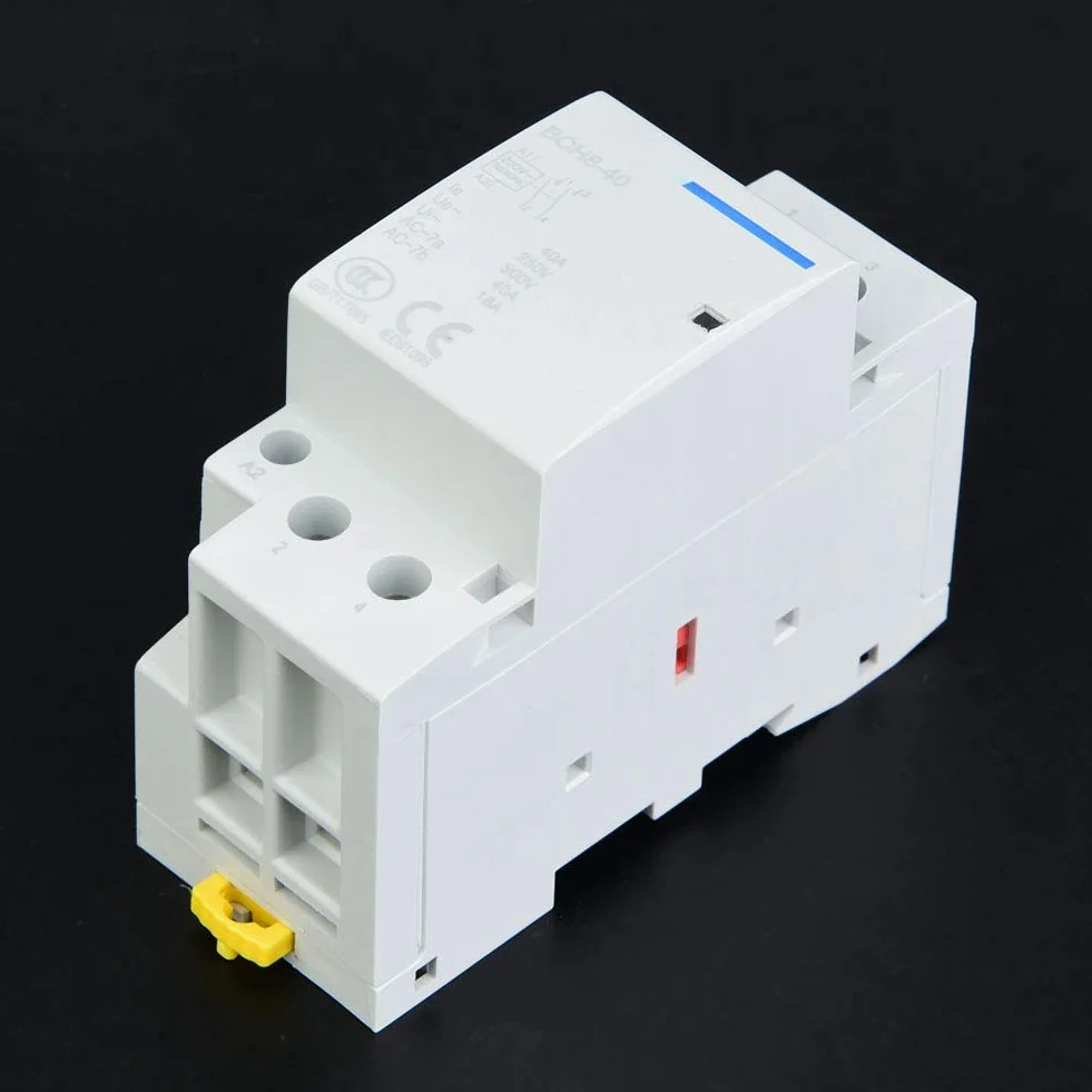 Stycznik AC gospodarstwa domowego 220 V/230 V 2 P 2 bieguny 1NO 1NC 40A DIN niskie zużycie energii stycznik gospodarstwa domowego 50 Hz/60 Hz