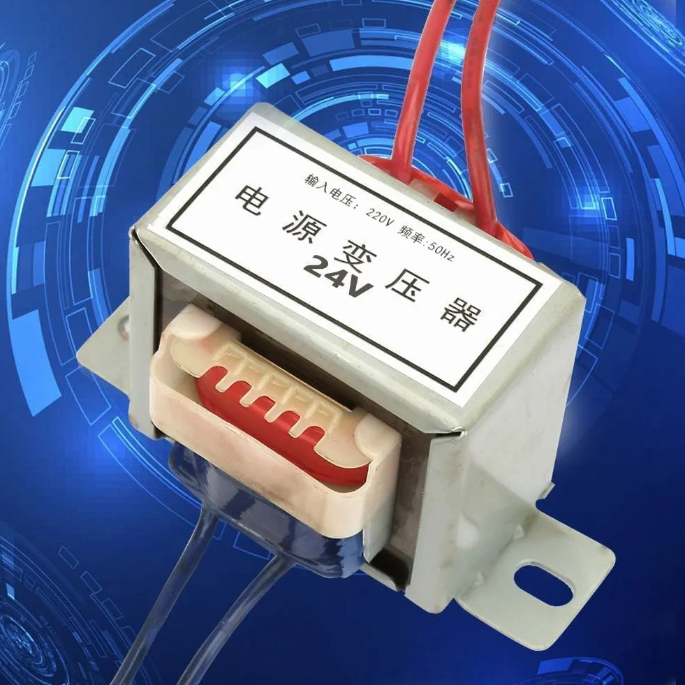 Transformator mocy EI, pojedynczy transformator mocy AC 12V/24V Napięcie wyjściowe 10W Wejście 220V 50Hz do urządzeń domowych Urządzenia przemysłowe(24V)