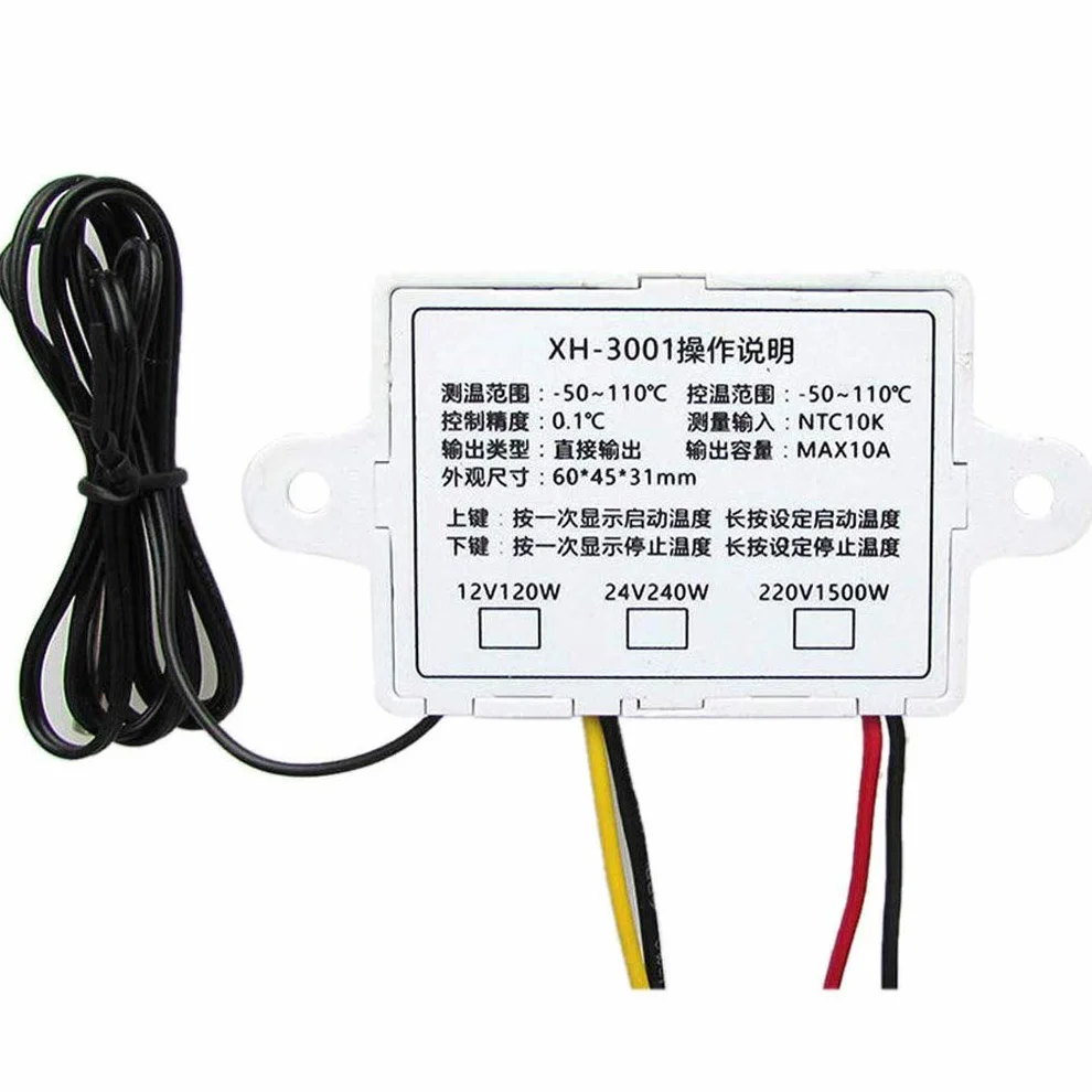 Hailege XH-W3001 cyfrowy kontroler temperatury LED termostat NTC 220 V 10 K