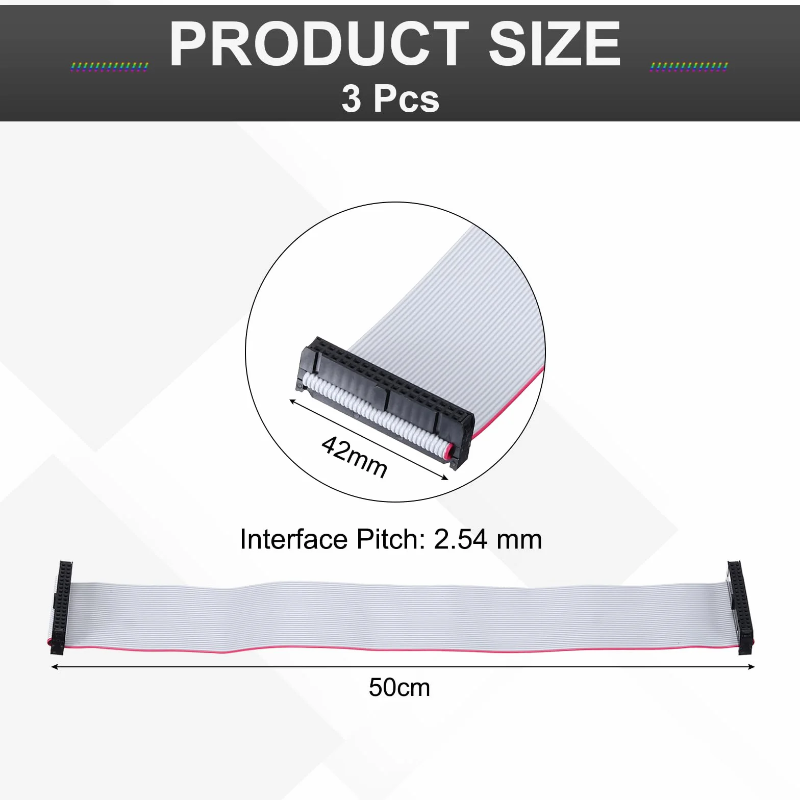 QUARKZMAN IDC płaski kabel taśmowy 2,54 mm 34 pin FC-FC 50 cm