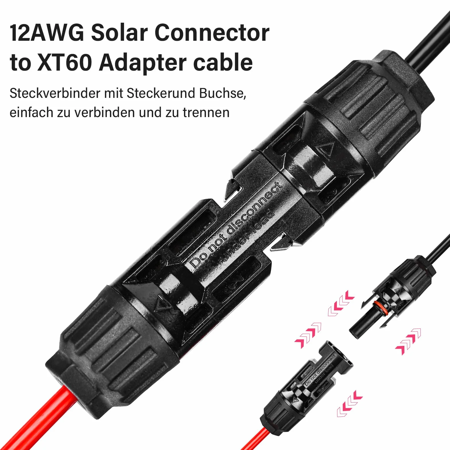 Kabel do ładowania solarnego XT60, przedłużacz 300 cm, kabel solarny, przedłużacz, kabel do paneli słonecznych, z wtyczką solarną i gniazdem solarnym, do generatorów solarnych, panelu baterii