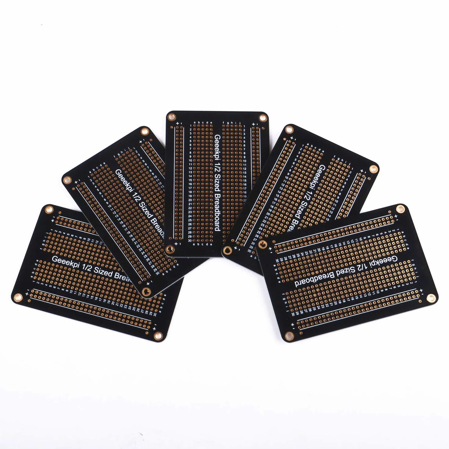 GeeekPi Zestaw 5 szt. Złoto-platerowanych płytek prototypowych PCB dwustronna do lutowania DIY Arduino