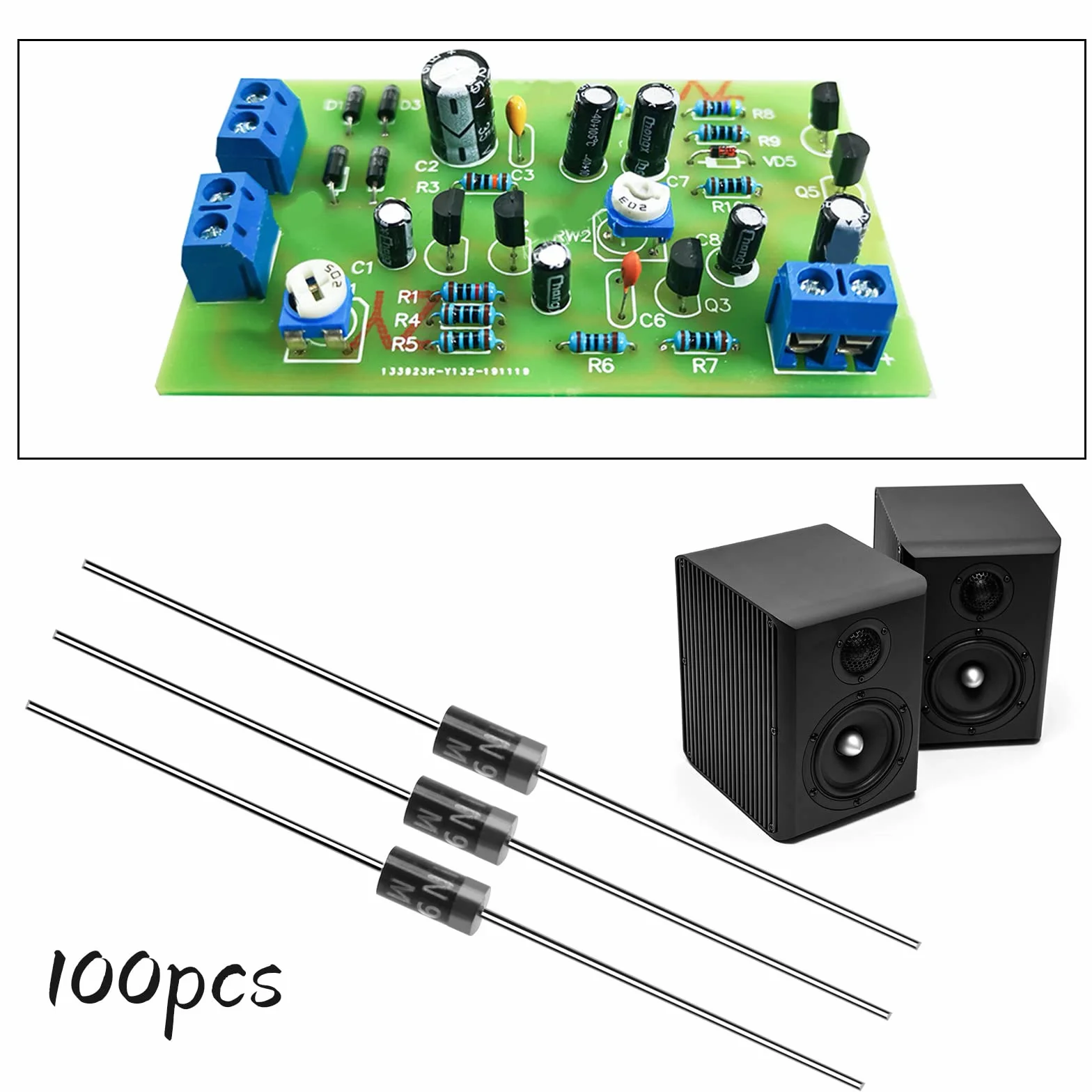 100 szt. 1N5819 Diody Schottky 1 A 40 V Diody prostownika bariery Schottky'ego komponenty elektroniczne do obwodu ładowarki paneli słonecznych, rozwój produktu