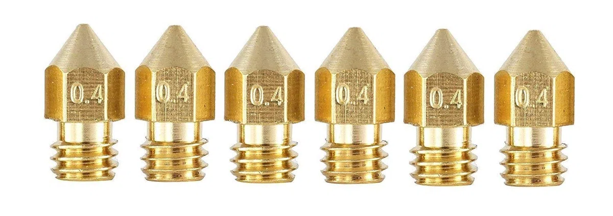 6 szt. dysz 0,4 mm zestaw MK8 Makerbot RepRap Anet A8/A6 Flashforge CtC wytłaczarka Hotend głowica drukująca z mosiądzu do drukarki 3D 1,75 mm (Nozzle) M6