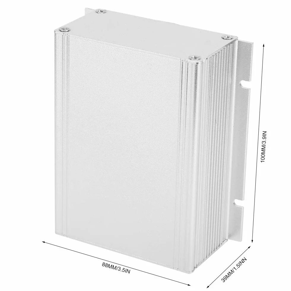 Obudowa aluminiowa Aluminiowe pudełko projektowe na płytkę PCB Elektroniczna obudowa projektowa 39 x 88 x 100 mm srebrno-biały