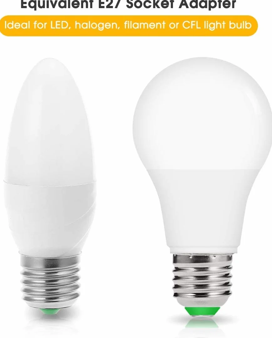 E14 do E27 LED Adapter gniazdka, konwerter uchwytu lampy, niklowane żelazo, konwerter śrub Edisona, konwerter adapterów do żarówek LED, żarówki, 230 V, bez możliwości ściemniania, 6 sztuk w