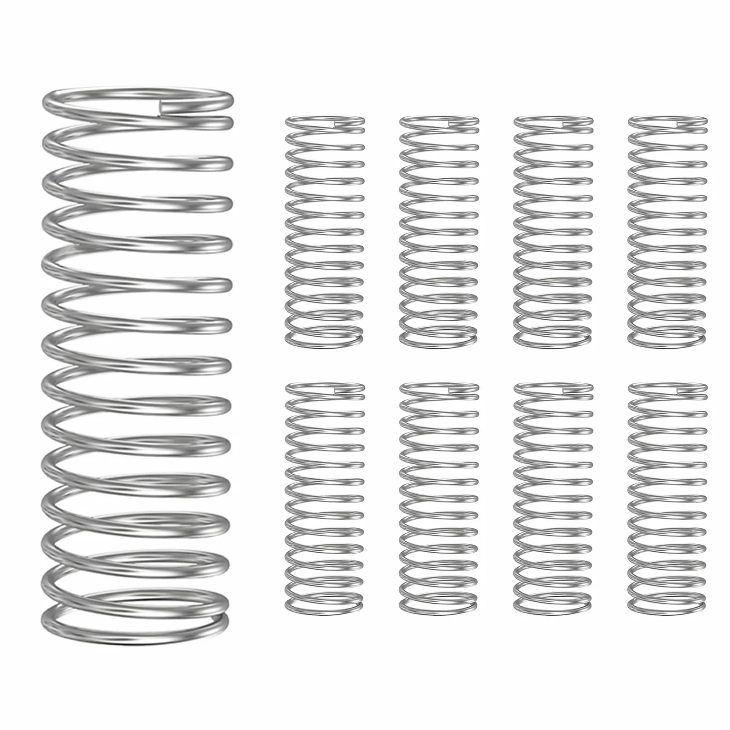 10 Sztuk sprężyn kompresyjnych, sprężyna ze stali nierdzewnej 304, średnica drutu 0,7 mm, średnica zewnętrzna 10 mm, długość 50 mm
