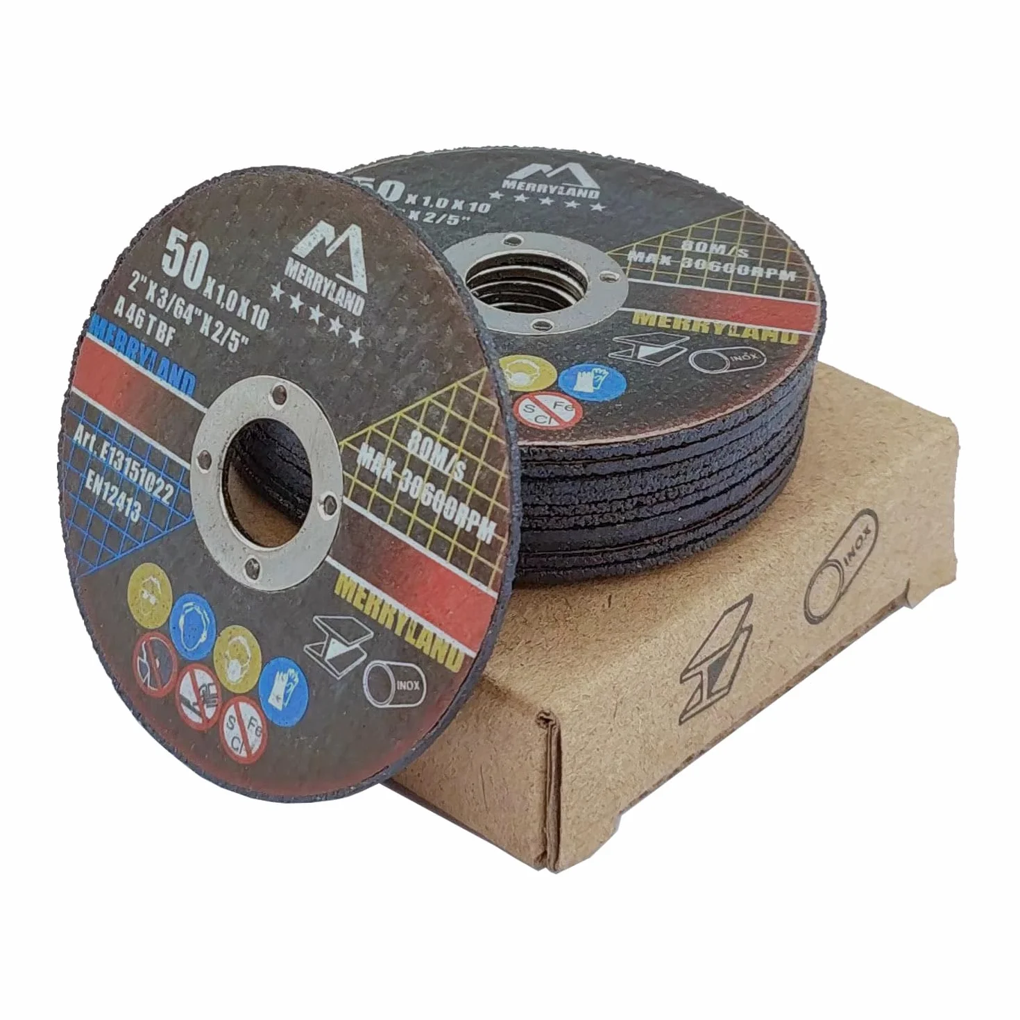 Merryland Tarcza Tnąca 50mm Metal Do Szlifierki Kątowej, 50 X 1,0 X 10 mm Stal Żelazo Stal Nierdzewna INOX Tarcze do Cięcia Super Cienki 10pcs, Expert-Line E13151022-10