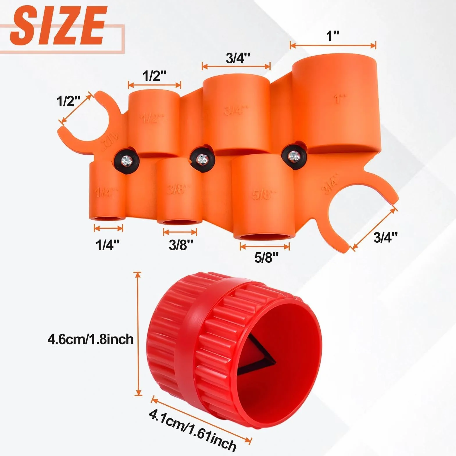LEONTOOL 1/4" - 1" Głębokościomierz i zestaw narzędzi do gratowania rur Narzędzie do usuwania zgryzów Pomiar średnicy zewnętrznej wewnętrznej Rozwiertak do PVC PPR Mosiądz Aluminium Miedź