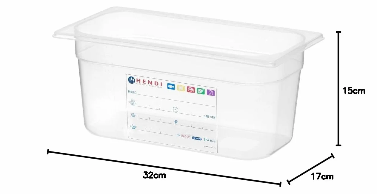 HENDI Pojemnik GN 1/3 z polipropylenu HACCP 5,7 l 325x176x150mm