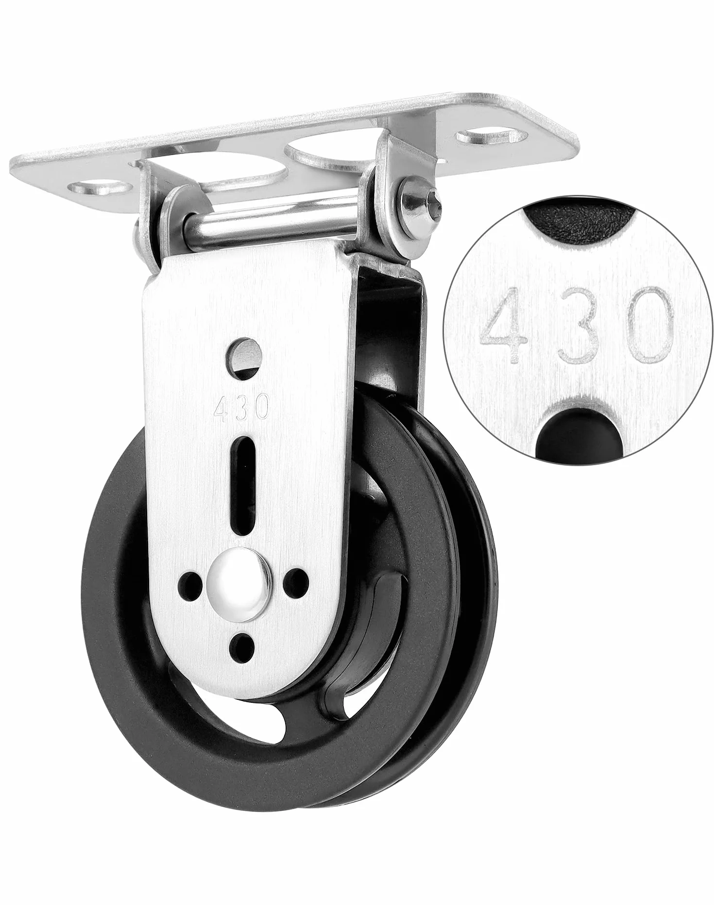QWORK® Bloczki linowe, krążek linowy obrotowy 180° z elementami montażowymi do sprzętu fitness na siłowni, udźwig maksymalny 500 kg