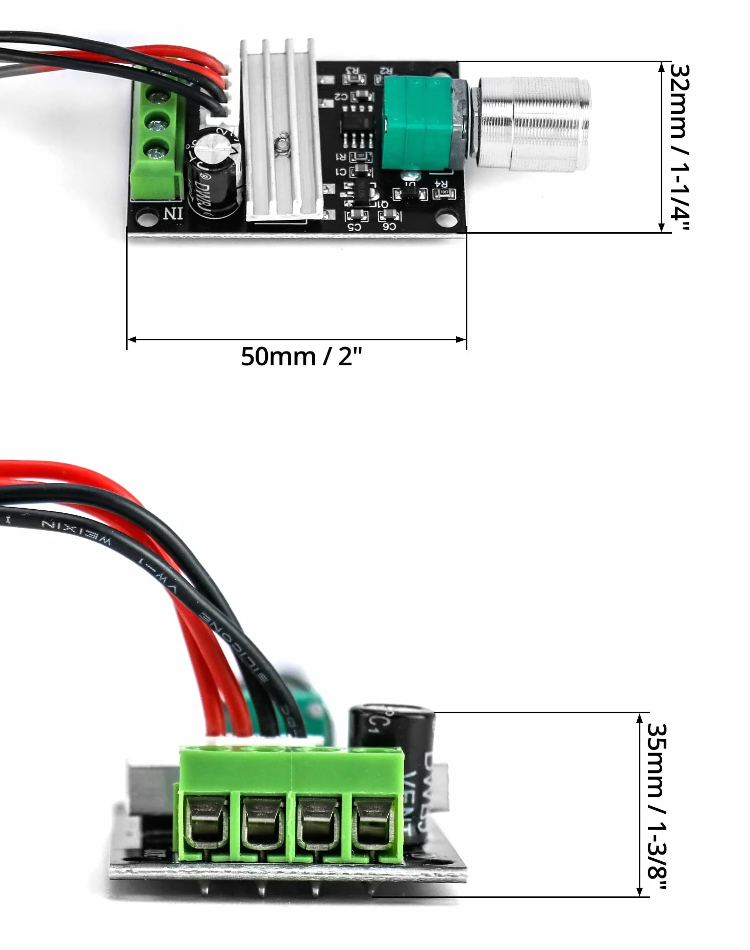 QWORK 1203BB 6V 12V 24V 3A 80W Regulator prędkości silnika prądu stałego (PWM) Regulowany odwracalny przełącznik sterownika silnika