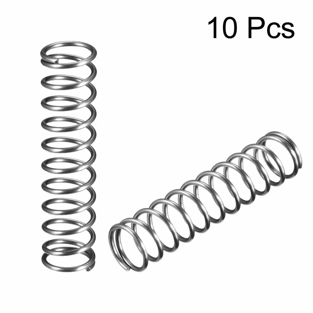 sourcing map sprężyna dociskowa 10 szt. szpula ze stali szlachetnej przedłużona 1,2 x 12 x 50 mm