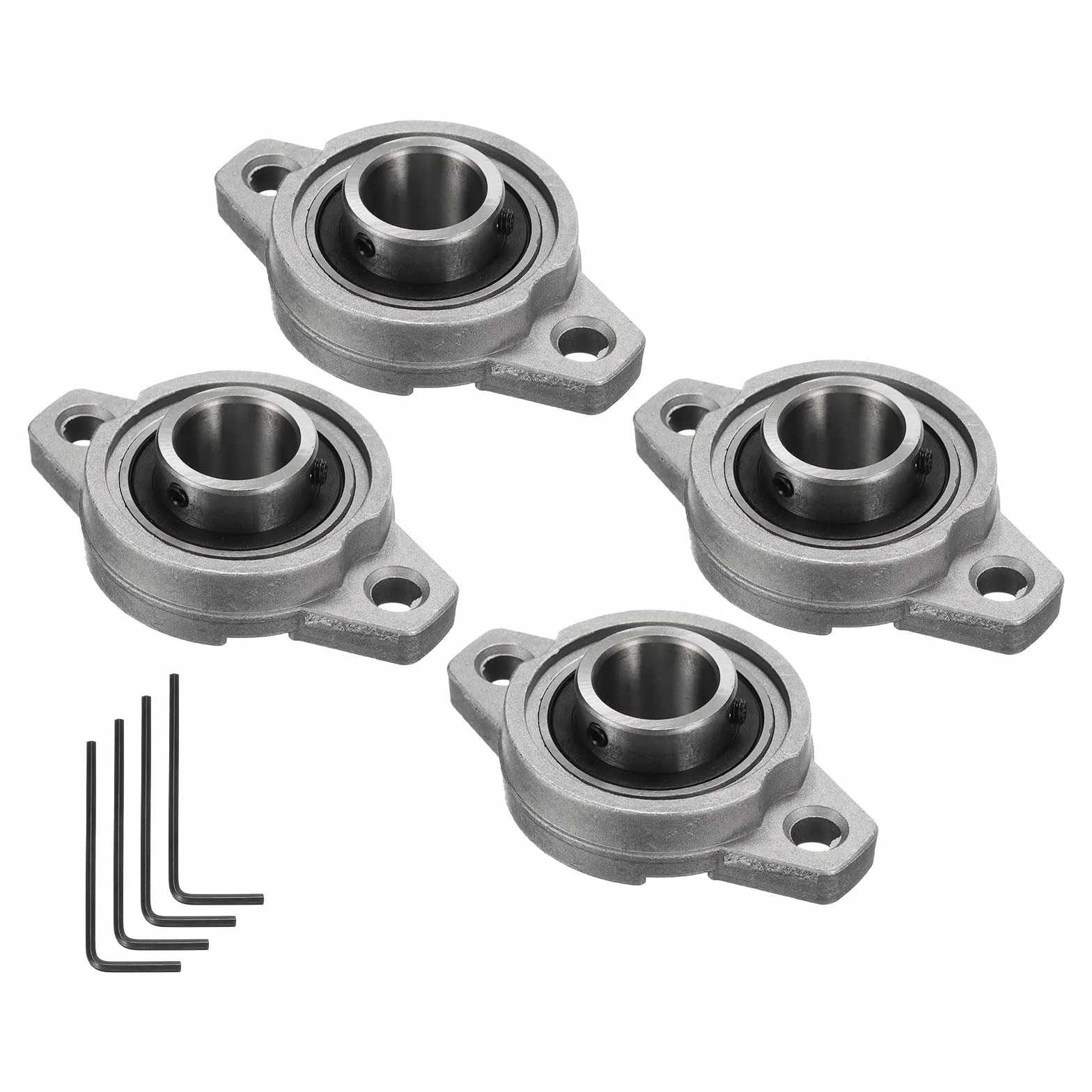 4 szt. KFL003 Łożyska blokowe z otworem 17 mm, samonastawne łożyska ze stopu cynku z zamontowanym kołnierzem