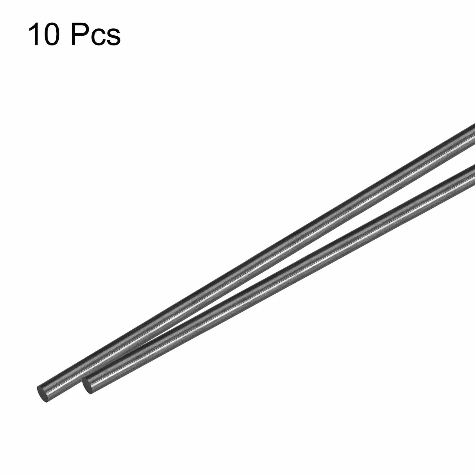 QUARKZMAN Pręt z włókna węglowego, 2 mm x 300 mm, do samolotu RC, DIY, rura skrzydłowa, ramię quadcoptera, opakowanie 10 sztuk