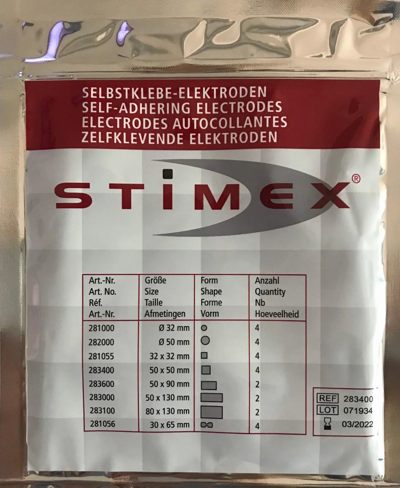 Stimex elektroda 50 x 50 mm