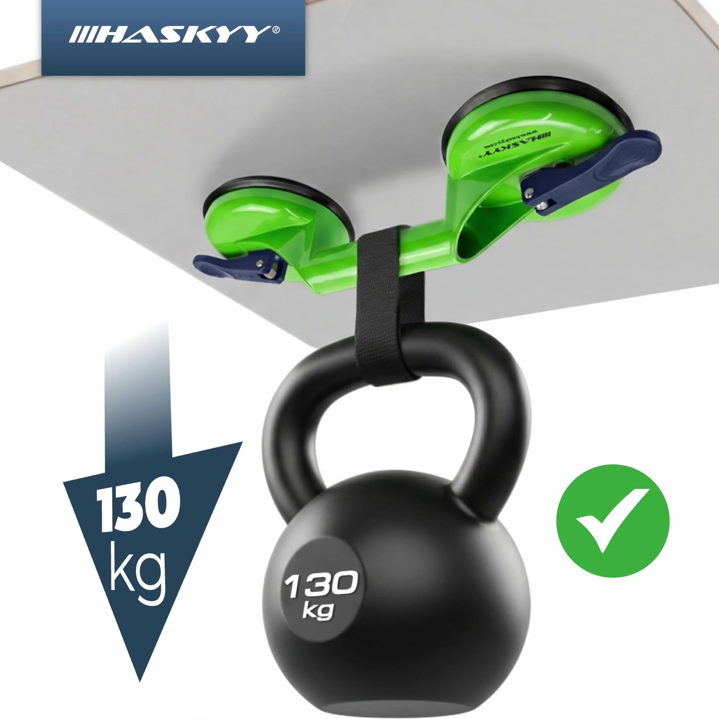 HASKYY Przyssawka 130kg Uchwyt do Szkła Aluminiowy, Podnośnik Próżniowy do Płytek i Gładkich Powierzchni