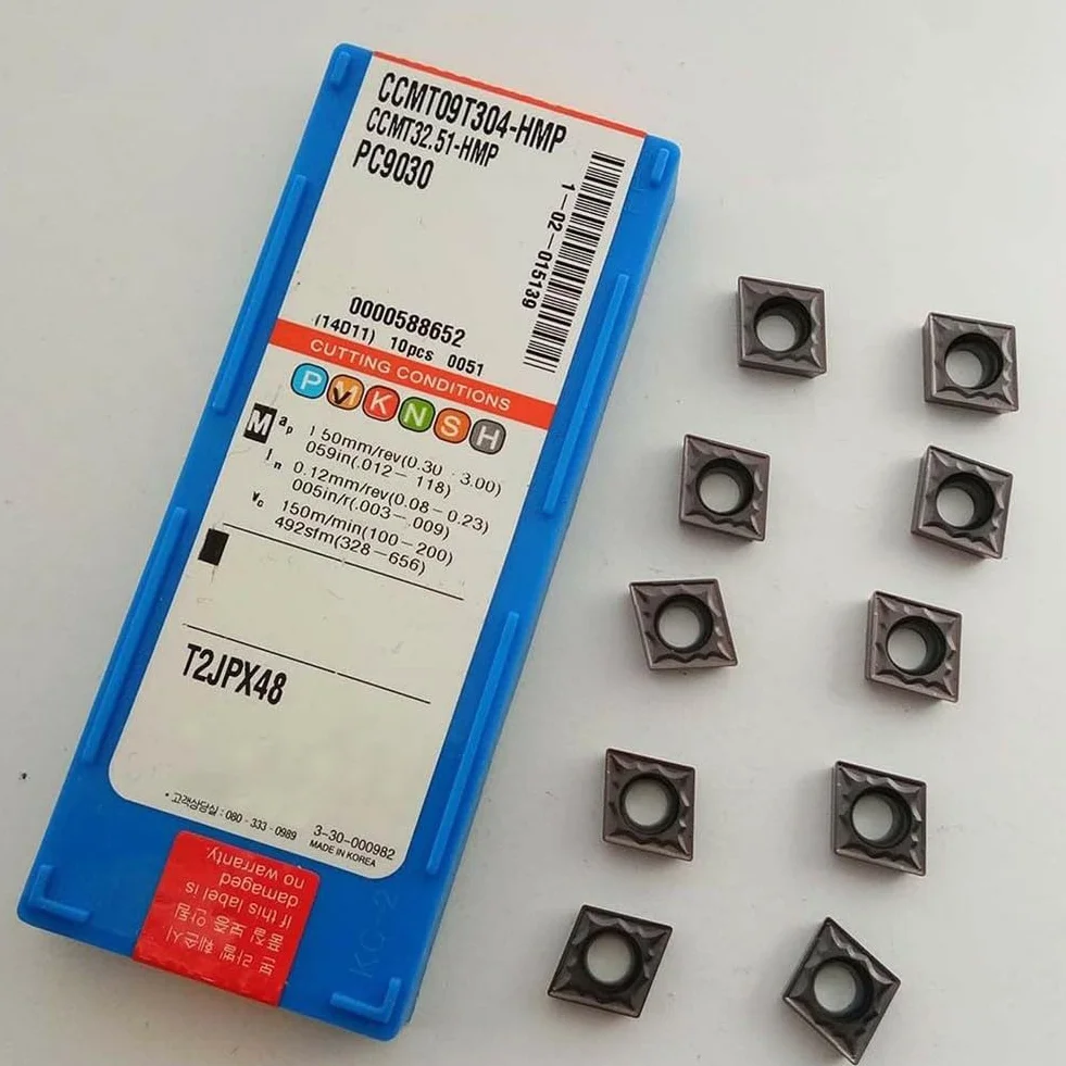 Zilimontt CCMT09T304-HMP wymienne do płytek tokarskich z węglików spiekanych CNC, 10 szt., klasa PC9030, do obróbki metali i zastosowań produkcyjnych, kompatybilne ze standardowym narzędziem