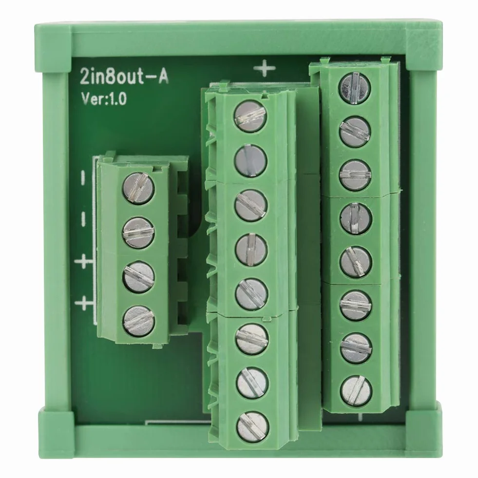 Modulplatine 2-in-8-polige Modul-Breakout-Platine DIN-Schienen- und Schalttafelmontage Power Distribution