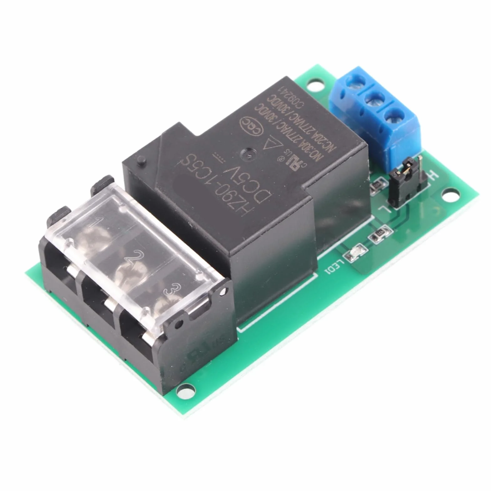 2 szt. Jednokierunkowy moduł Przekaźnika Izolującego Transoptor Wyzwalający Wysoki/niski Poziom dla DC5V,12V,24V z Czarnym Terminalem Barierowym 9,5mm 30A YYG-2
