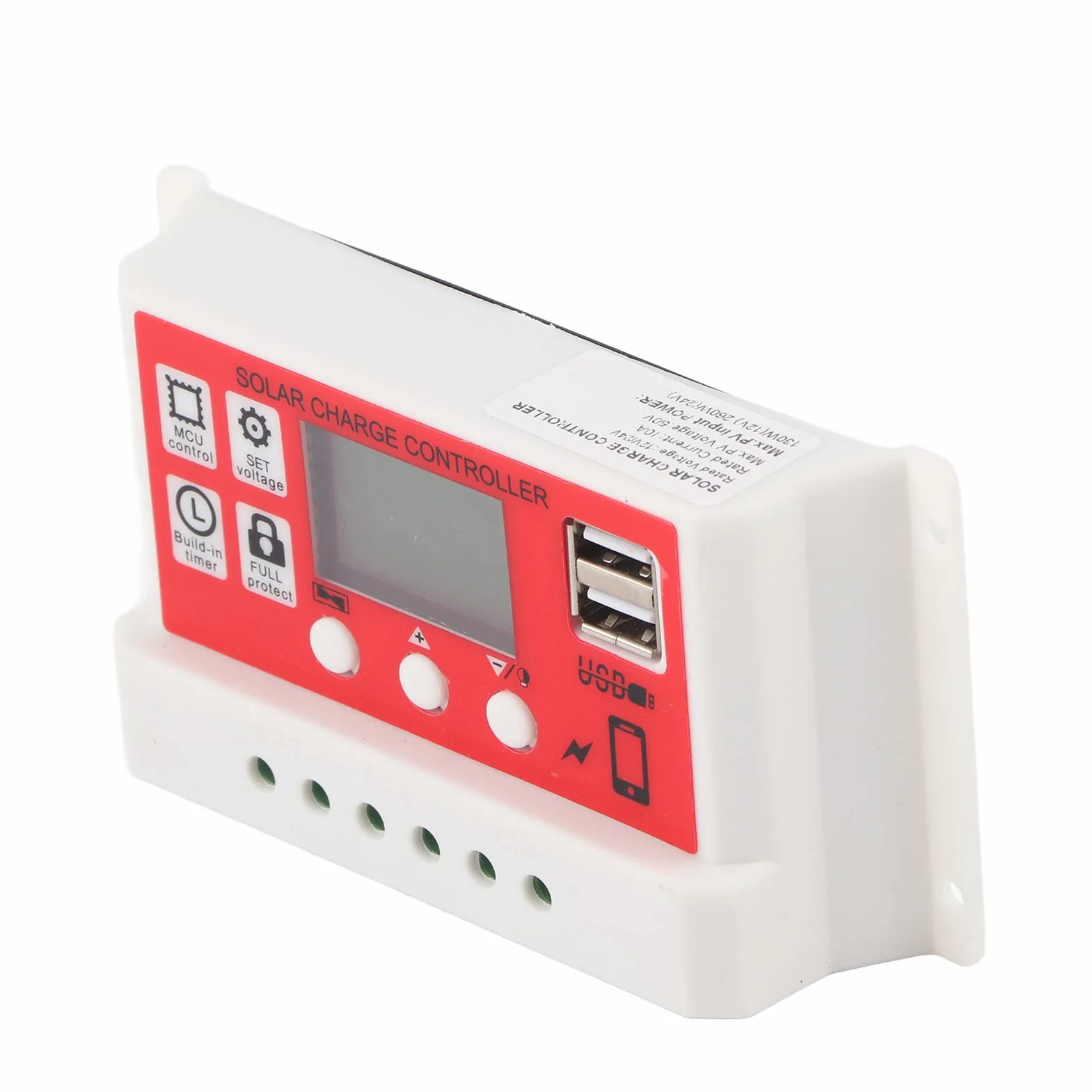 Inteligentny Regulator ładowania słonecznego USB 30A z wyświetlaczem LCD do baterii panelu słonecznego