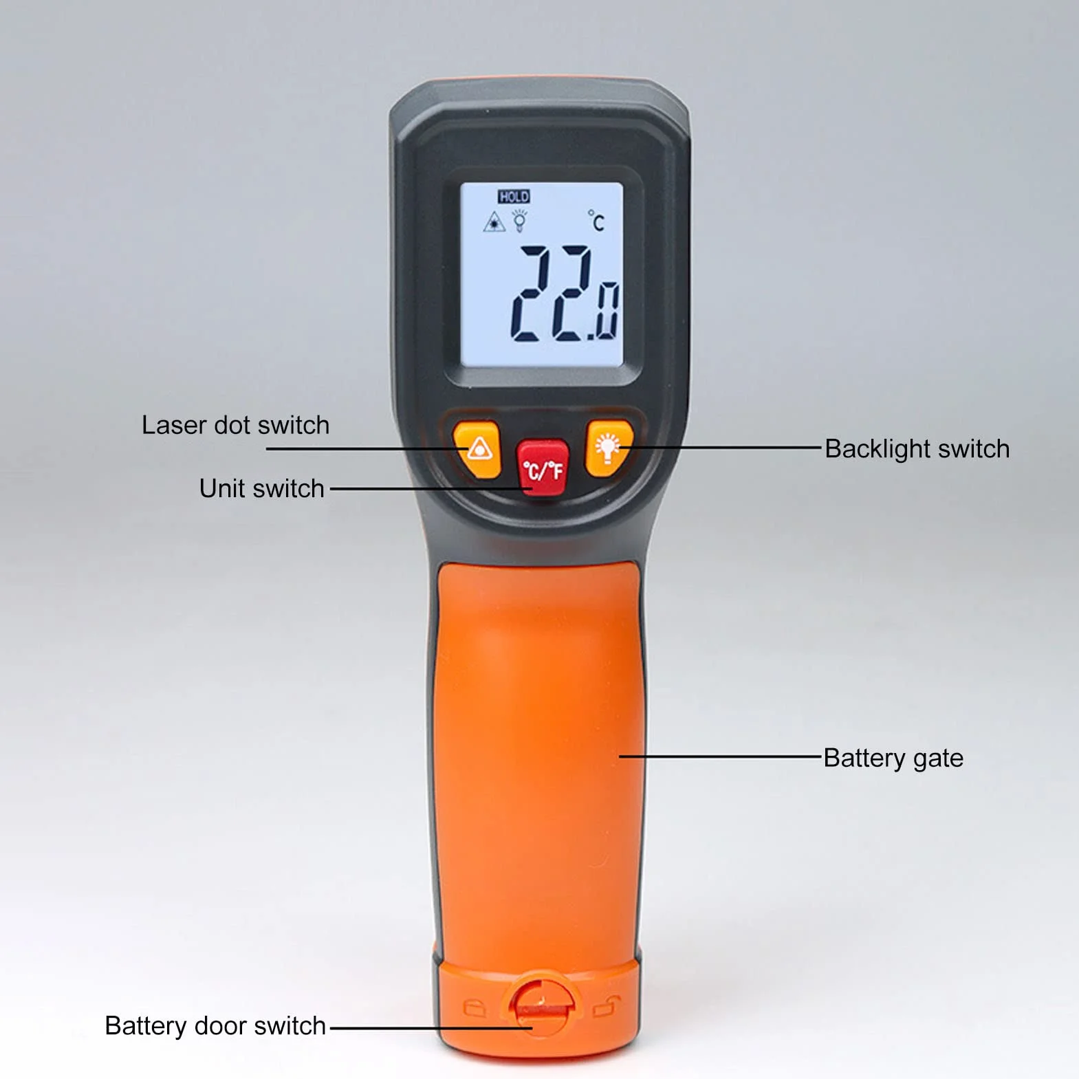 Termometr na podczerwień cyfrowy bezkontaktowy laserowy do pomiaru temperatury żywności LCD -50°C