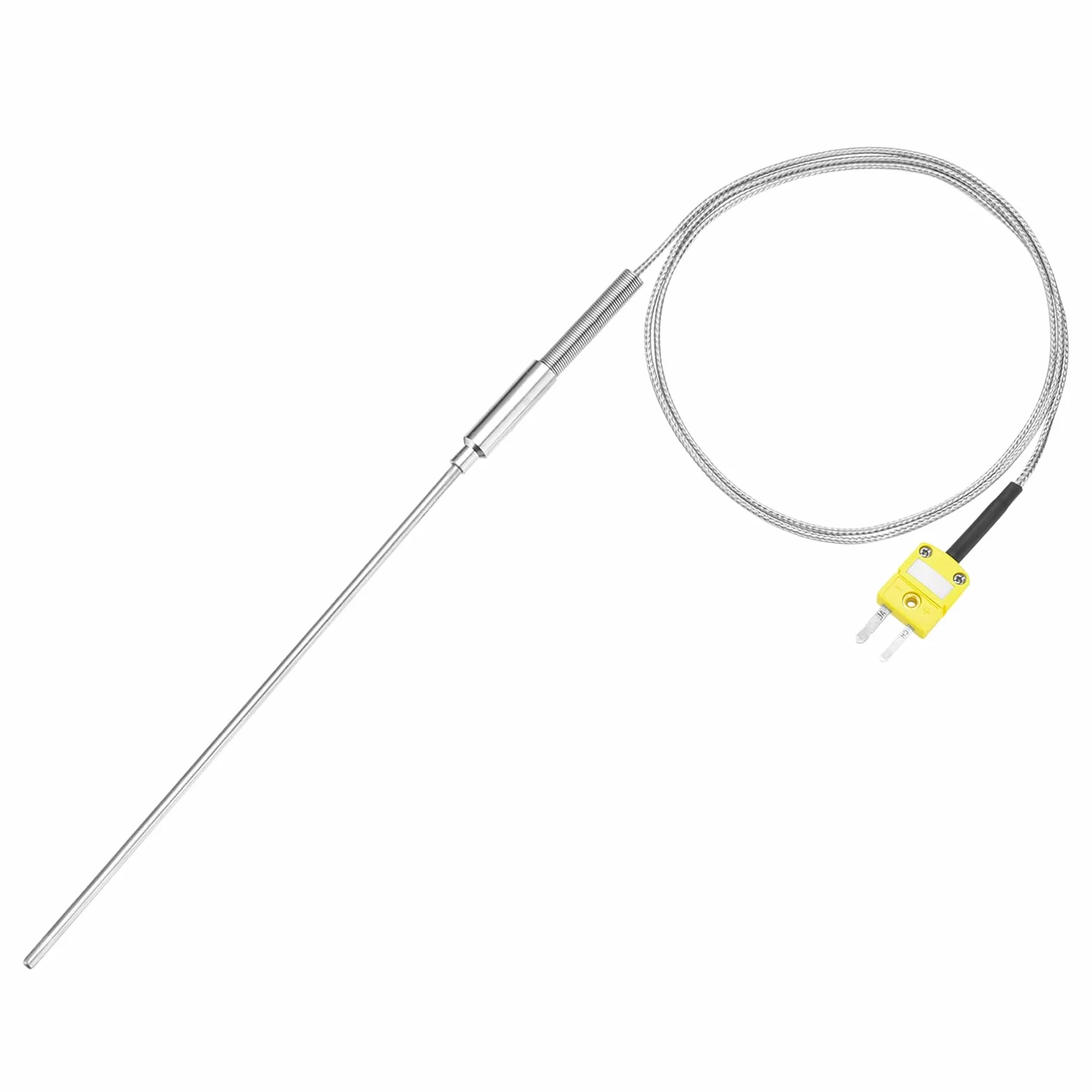 QUARKZMAN Termopara typu K ze złączem, sonda czujnika temperatury -50 do 1100 °C (-58 do 2012 °F) ze stali nierdzewnej, kabel 4 x 150 mm 3,3 ft
