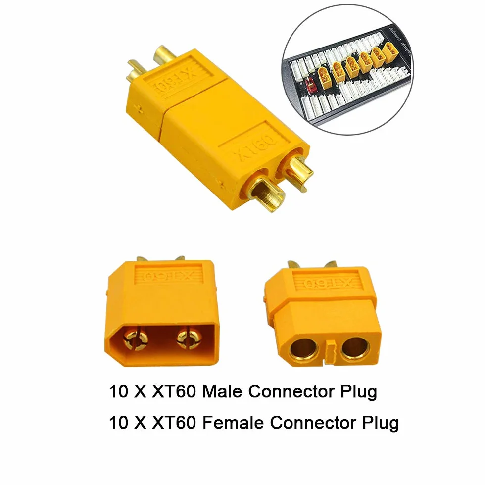 XT60 złącze akumulatora męskie żeńskie pozłacane 10 par do RC Lipo
