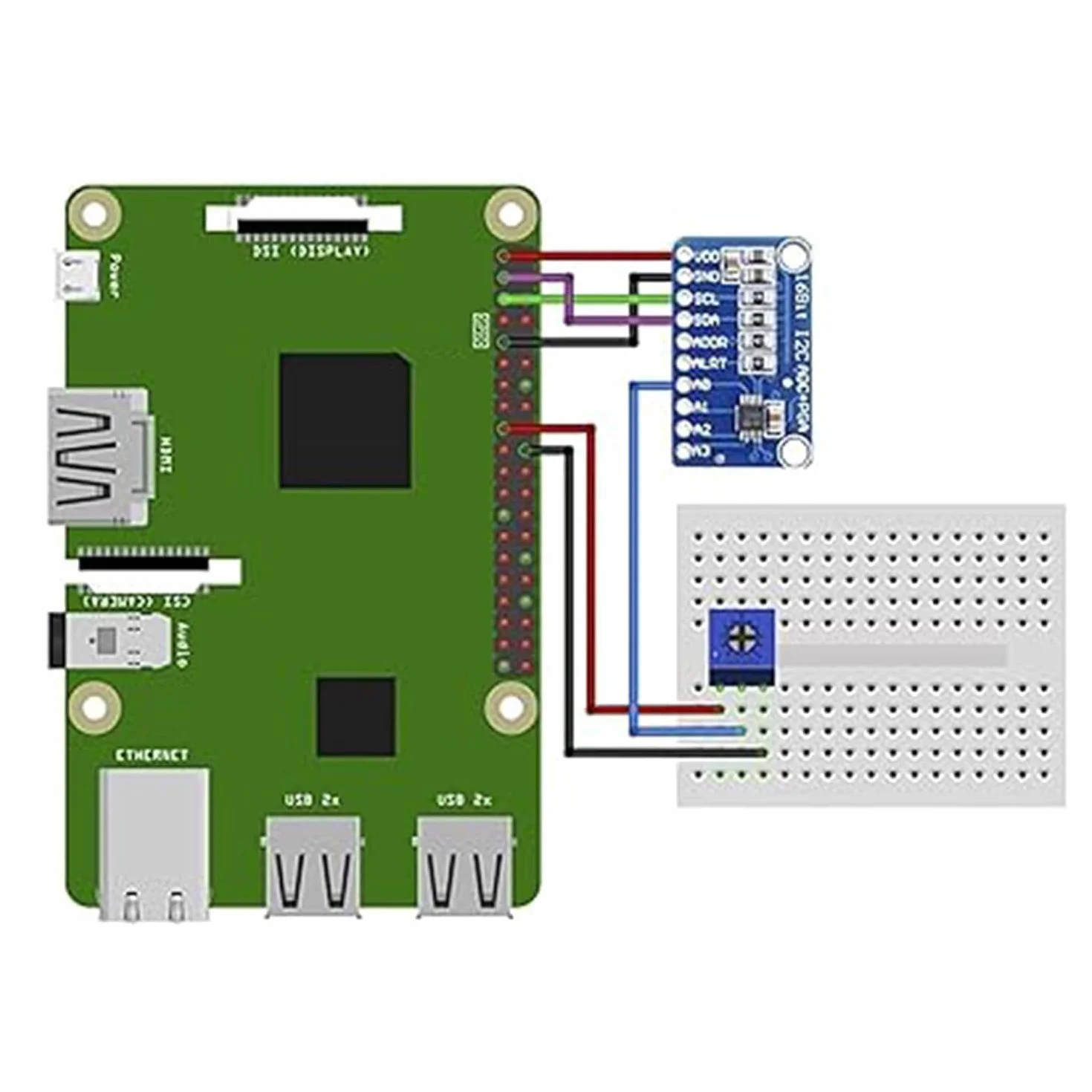 3 szt. ADS GERUI-1115 (16-bitowy) konwerter analogowy ADC development board module, low power consumption (20uA), może być używany na wykrywaniu prądu i przenośnych instrumentów o niskiej prędkości