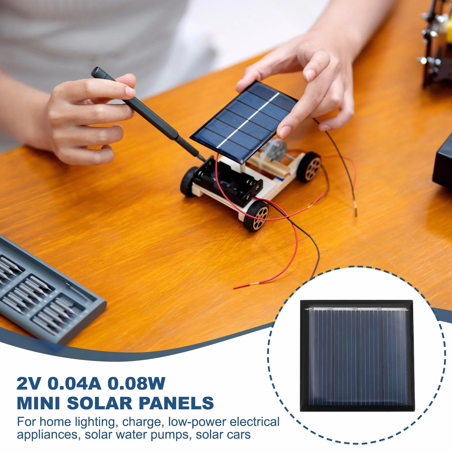 QUARKZMAN 10 sztuk mini modułów solarnych 2 V 0,08 W 0,04 A do ładowania energii słonecznej, małe ogniwa fotowoltaiczne do ładowania, materiały do zabawek elektrycznych, zestawy systemów solarnych