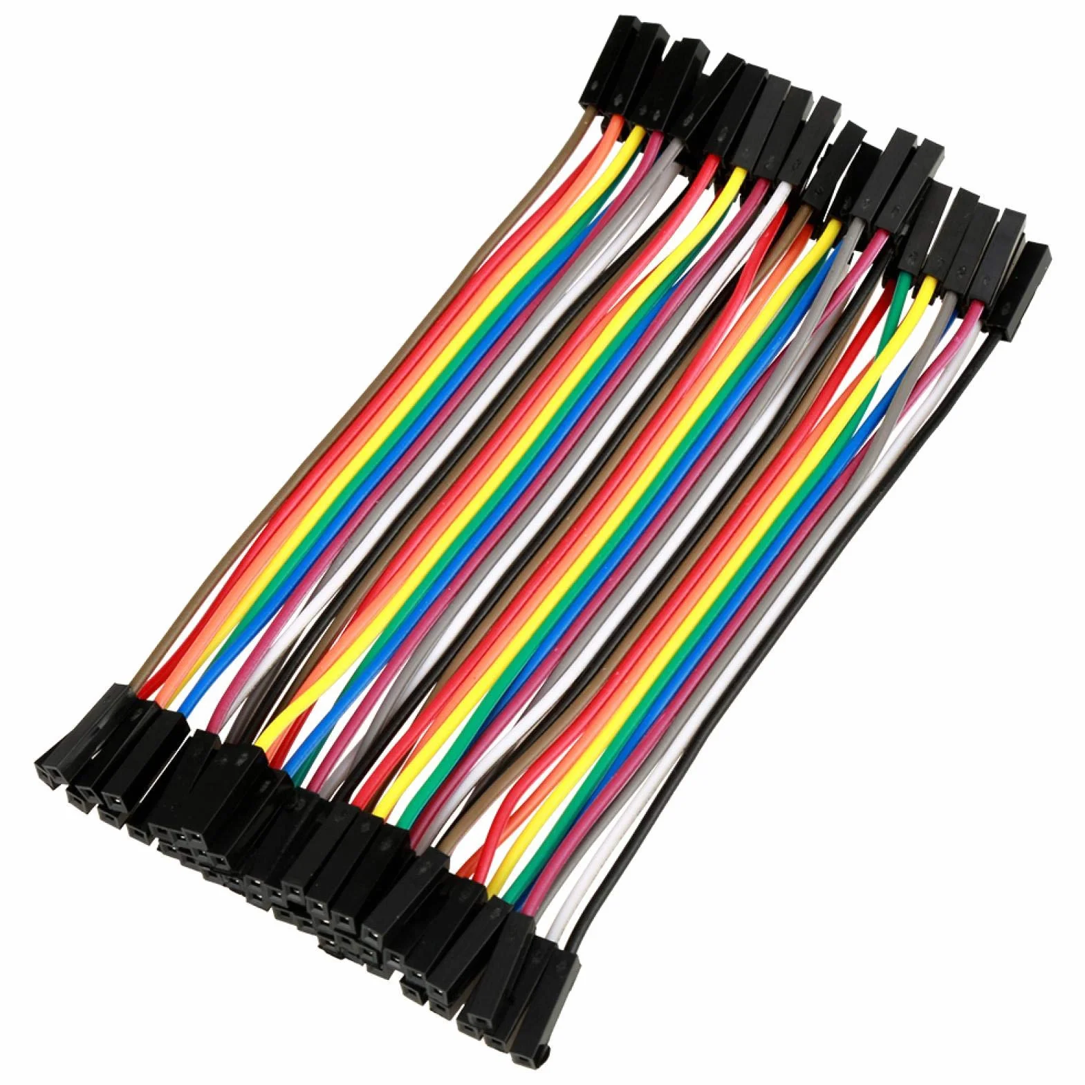 Kabel elektroniczny Akozon 5 sztuk kolorowe 10cm kable Dupont Breadboard zestaw przewodów zworek 40pin kobieta żeńska do kabli Arduino