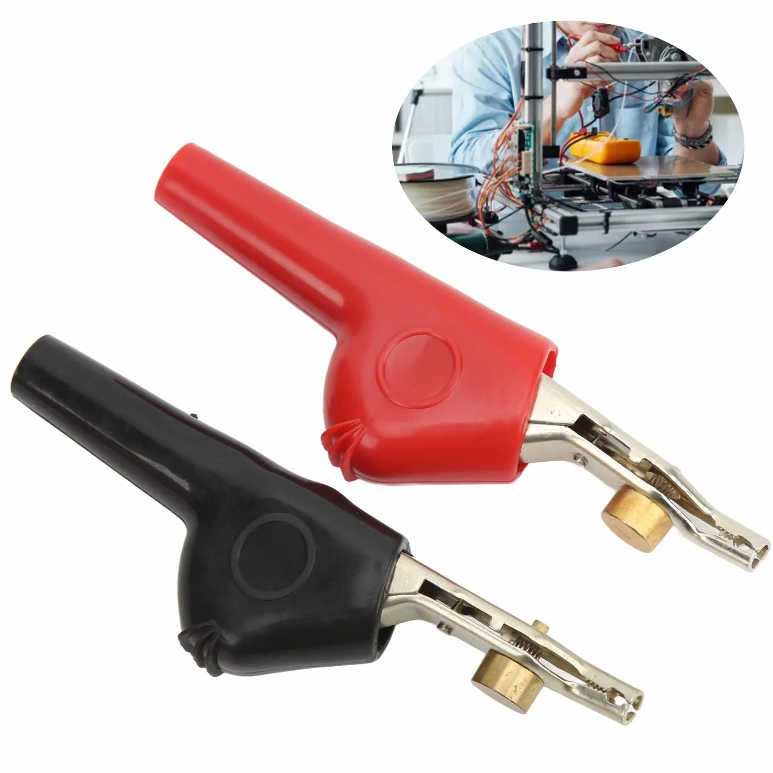 Zaciski Testowe z igłą, 1 Zestaw Krokodylkowych Zacisków Krokodylkowych, Otwarcie 25 Mm Niezdzierające Klipsy Testowe z igłą PVC Cupronickel Electrical, Sondy Prądowe