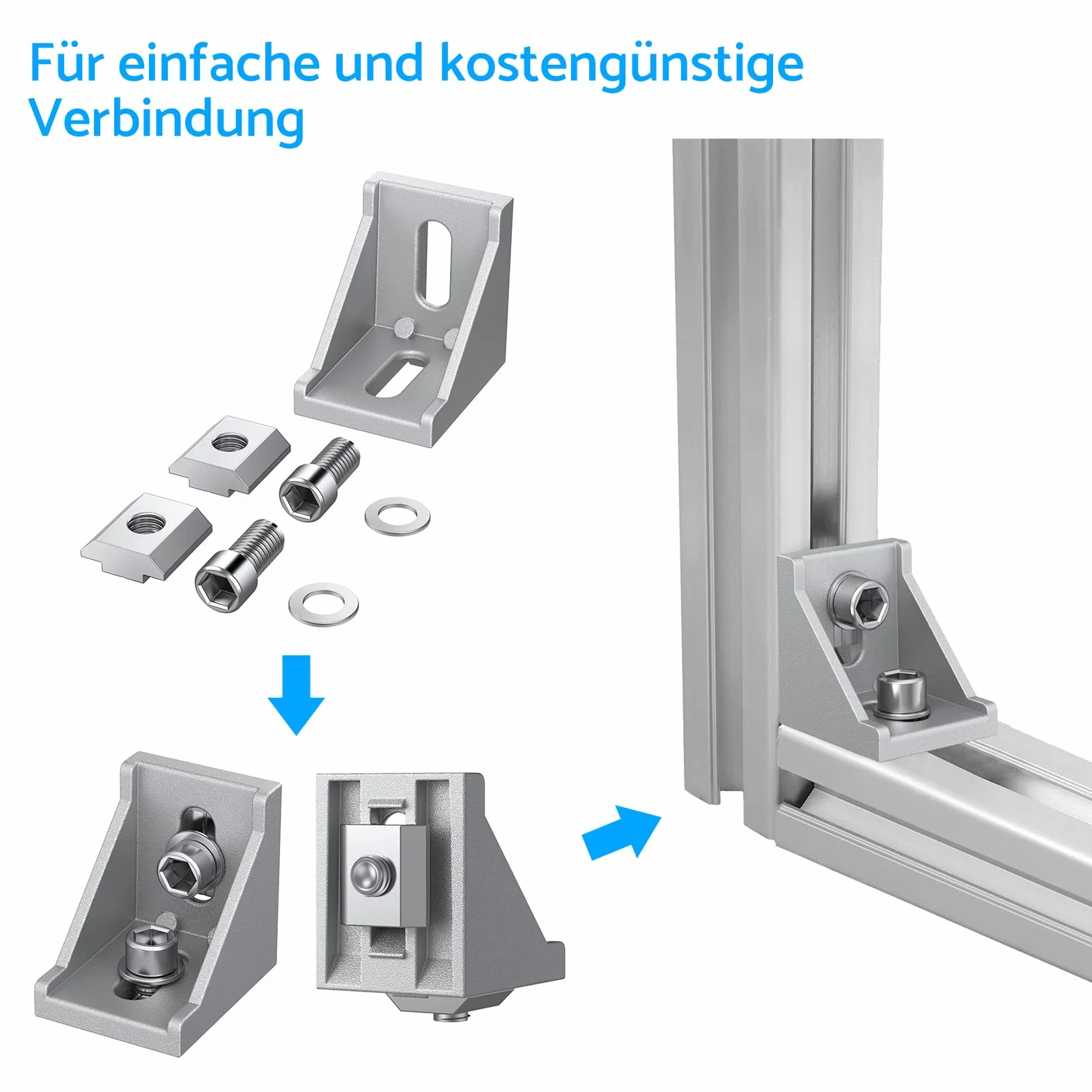 Profil aluminiowy kątownik mocujący 30x30 rowków 8 rastrów