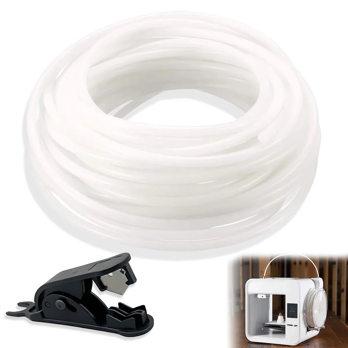 Rura PTFE Idota 10 m do drukarek 3D, rura Bowden 2,5 mm ID / 4 mm OD z obcinaczem do rur, kompatybilna z Bambu Lab A1/A1 mini/P1P/P1S/X1C